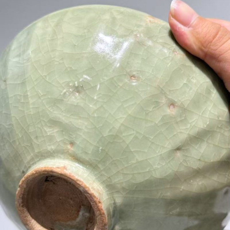 明代 龙泉窑青釉莲瓣碗 - 图6