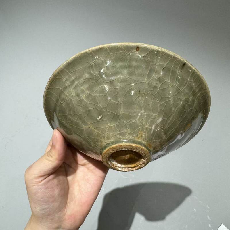 明代 青釉菊花纹斗笠盏 - 图7