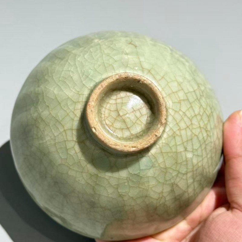 明代 龙泉窑青釉莲瓣碗 - 图6
