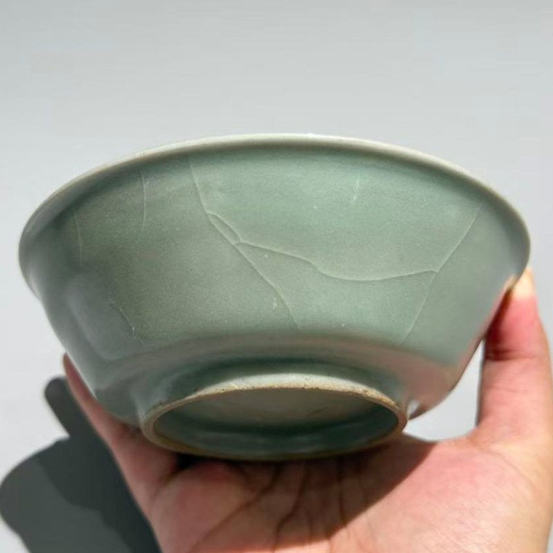 明代 龙泉窑青釉直边洗 - 图5