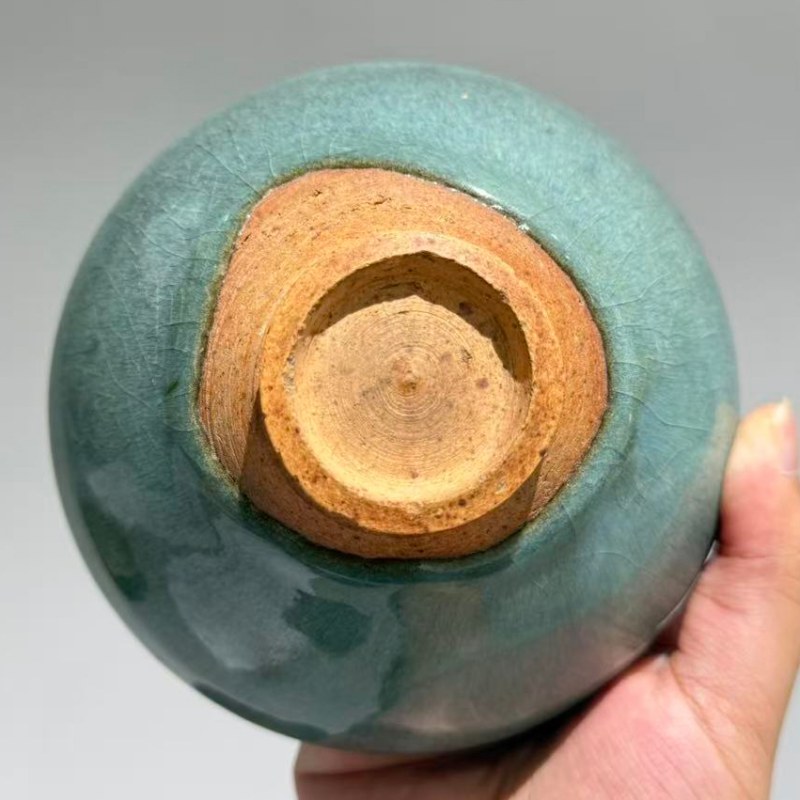明代 钧窑天蓝釉紫斑碗 - 图7