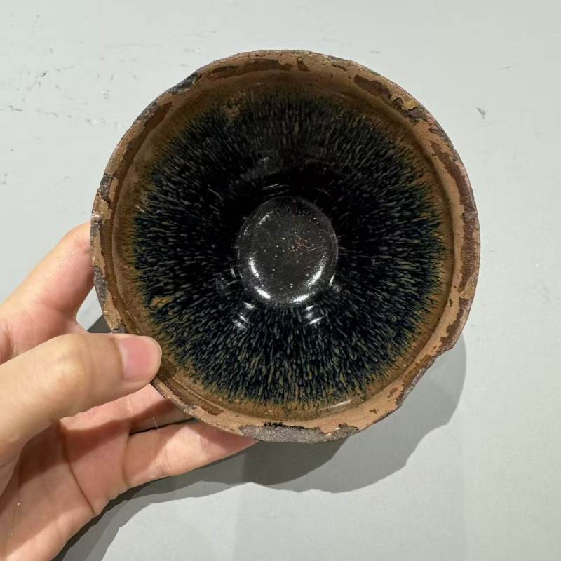 明代 建窑金兔毫束口盏 - 图7