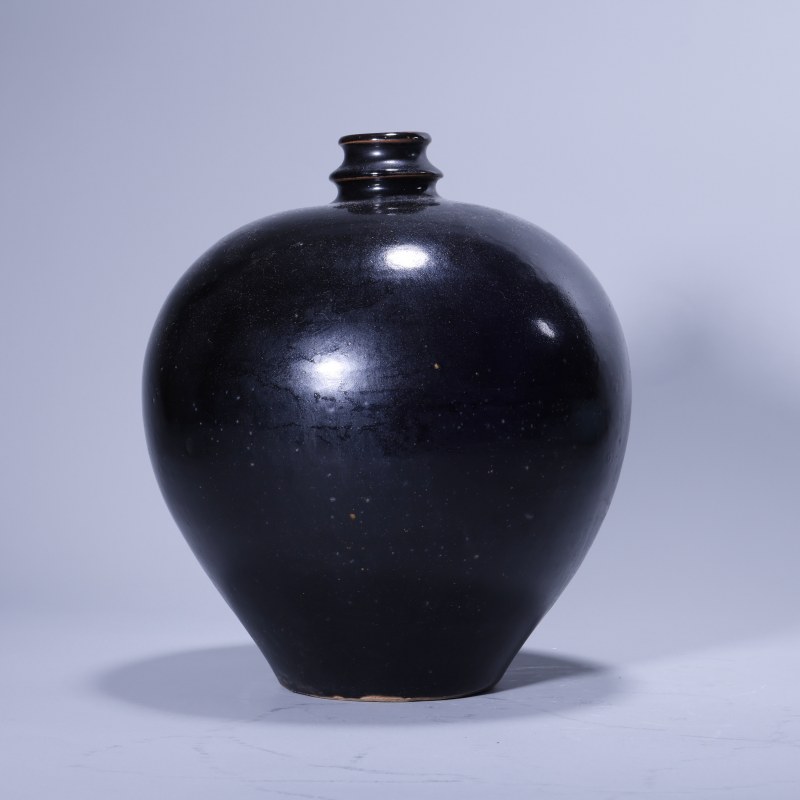 明代 黑釉嘟噜瓶 - 图1