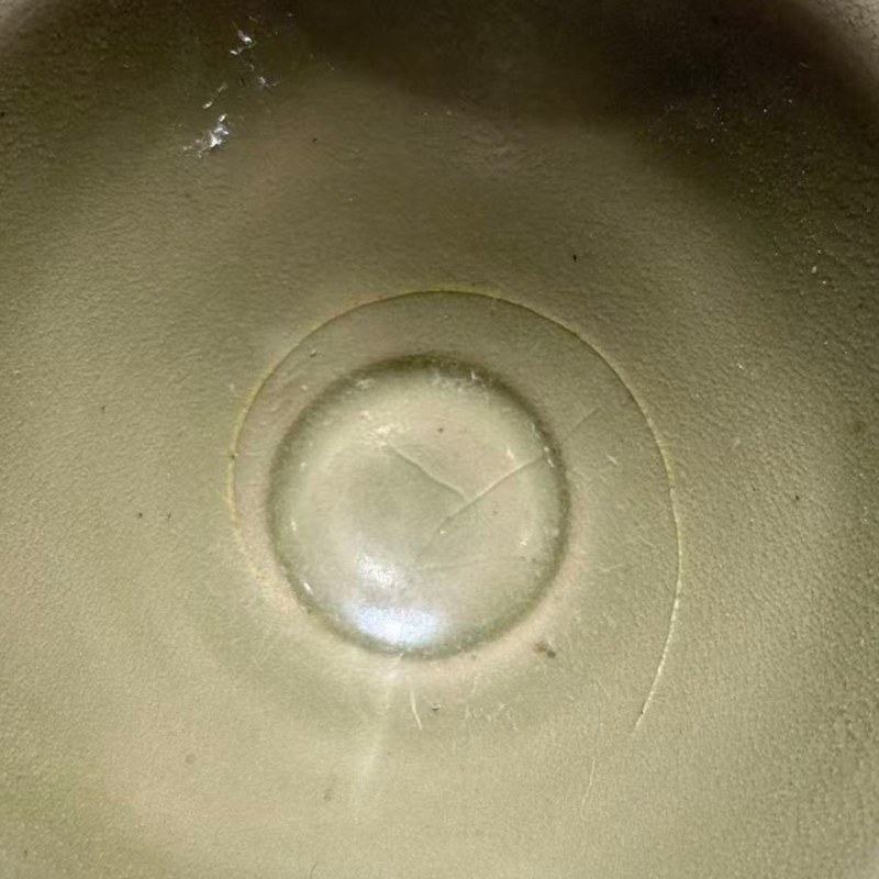 明代 青釉斗笠盏 - 图5