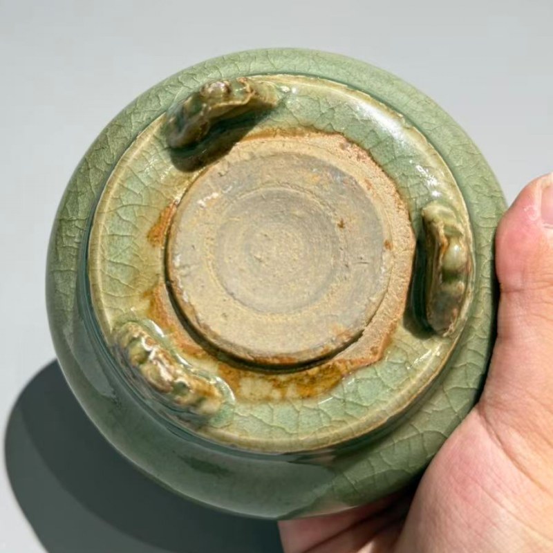 明代 青釉三足炉 - 图7