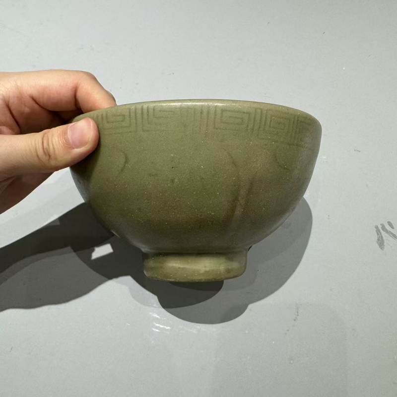 明代 龙泉青釉印花宫式碗 - 图7