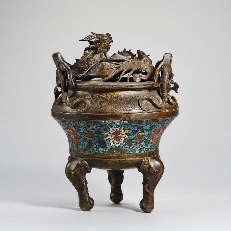 清 景泰蓝龙纹熏炉 - 图5