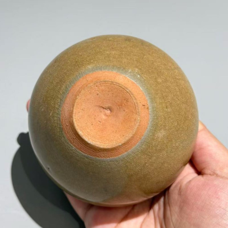 明代 龙泉窑米黄釉水盂 - 图6
