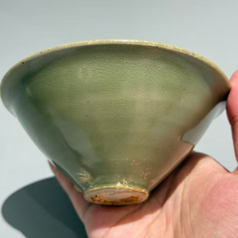 明代 青釉斗笠盏 - 图6