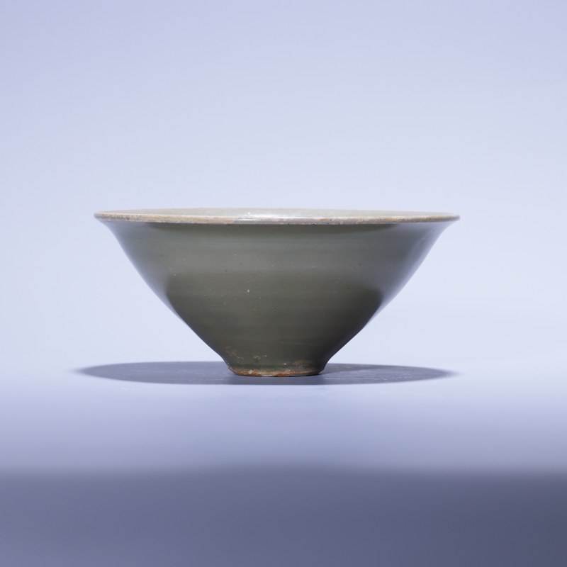 明代 青釉斗笠盏 - 图2