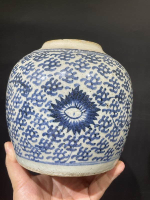 清青花太阳花罐 - 图4