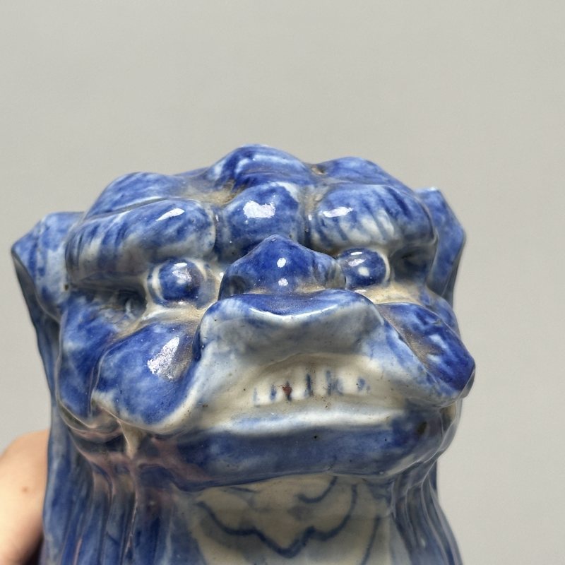 清晚期 青花狮子摆件 - 图6