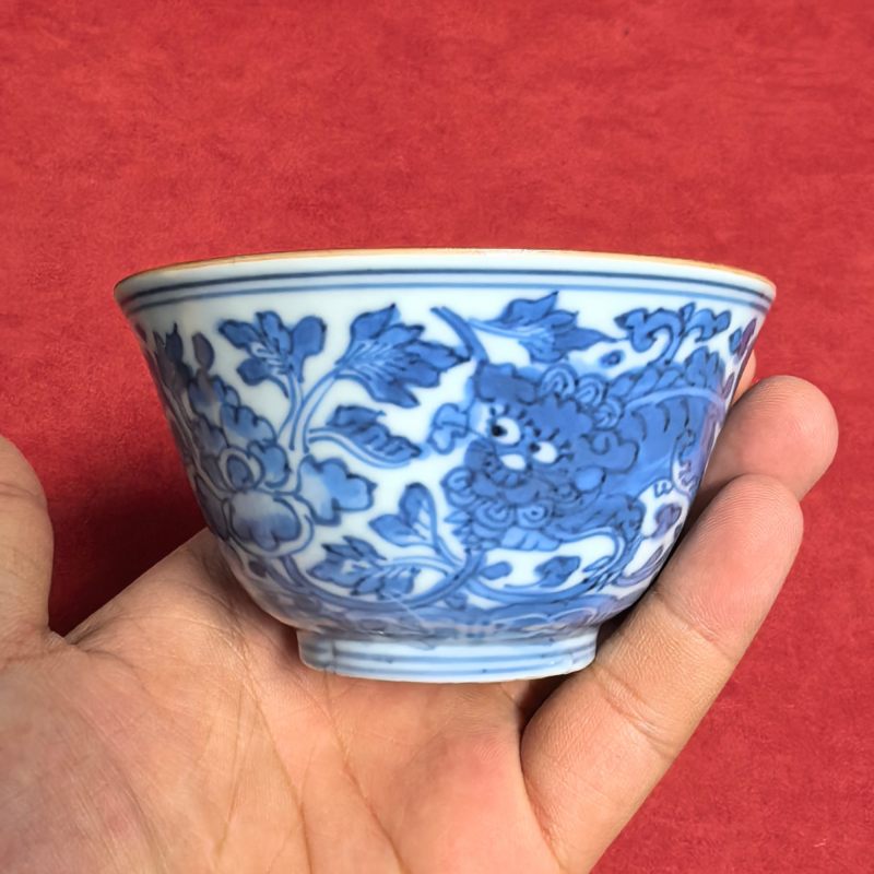 清顺治 青花花卉纹杯 - 图7