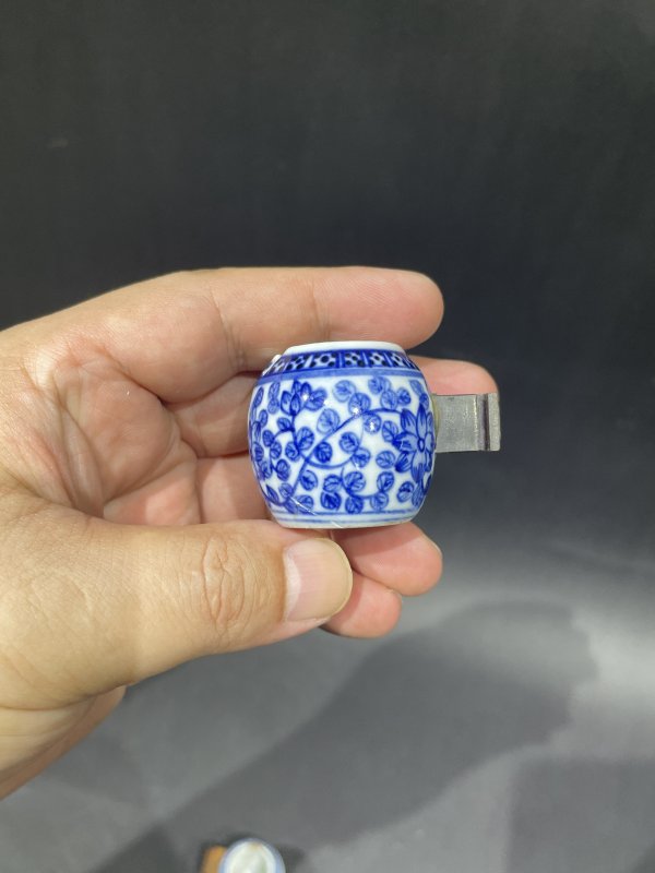 解放后青花粉彩鸟食罐一组 - 图20