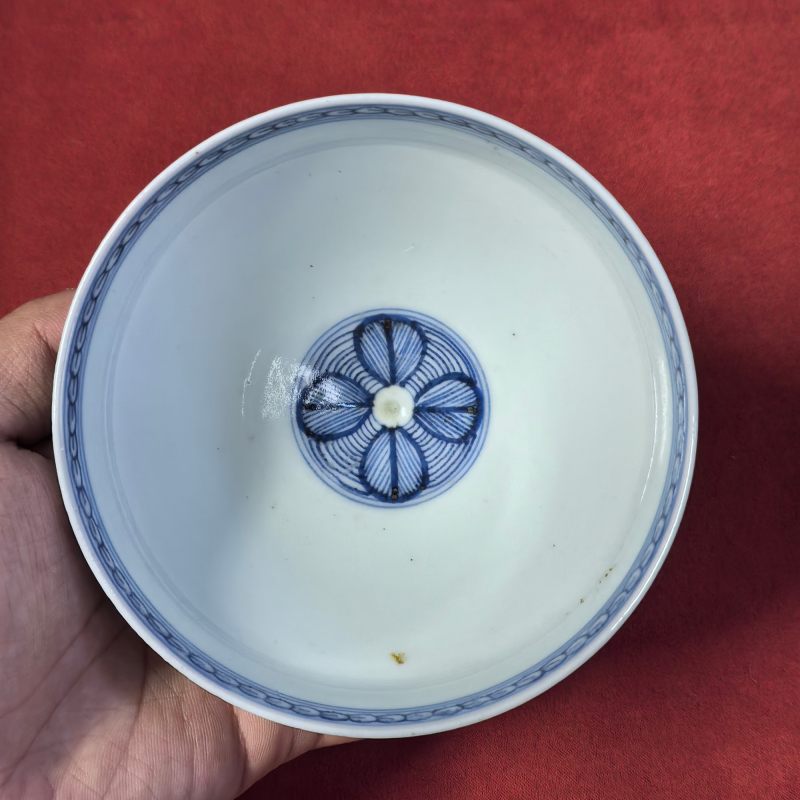 清中期 青花蕉叶纹盖碗 - 图8