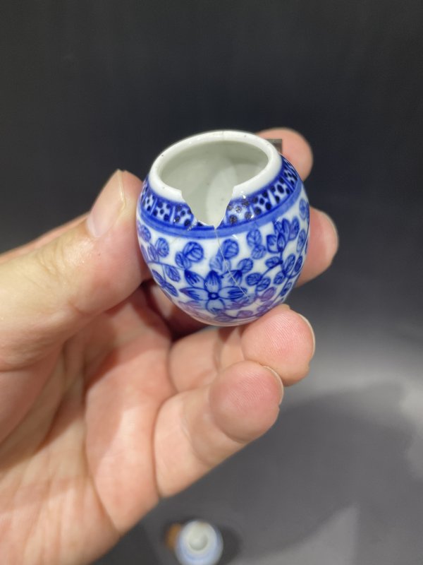 解放后青花粉彩鸟食罐一组 - 图22