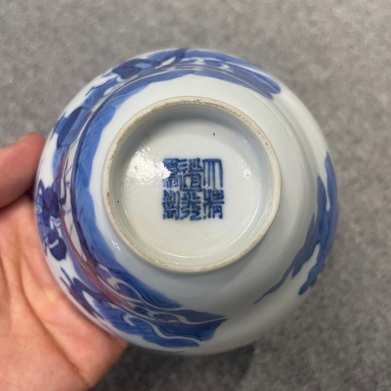 清晚期 青花仙人乘槎折腰碗 - 图14