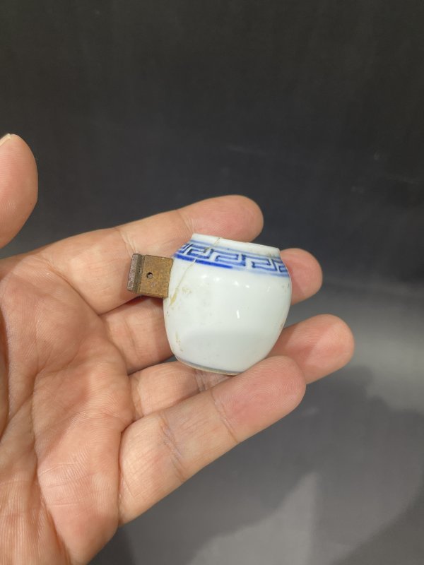 解放后青花粉彩鸟食罐一组 - 图23