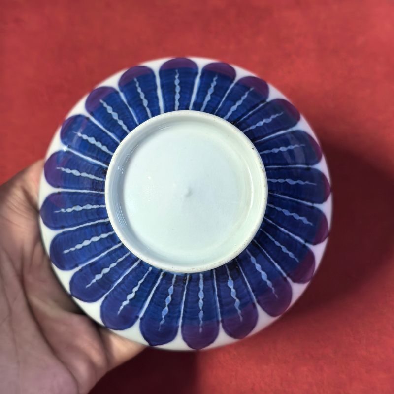 清中期 青花蕉叶纹盖碗 - 图11