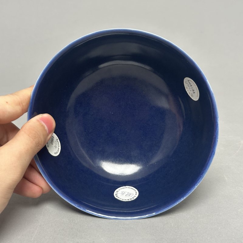 清光绪 祭蓝釉碗 - 图4