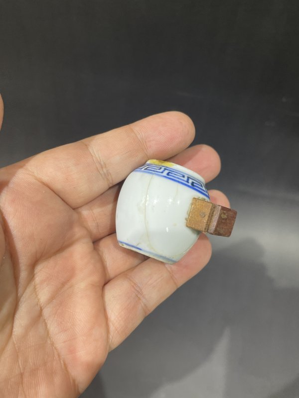 解放后青花粉彩鸟食罐一组 - 图24