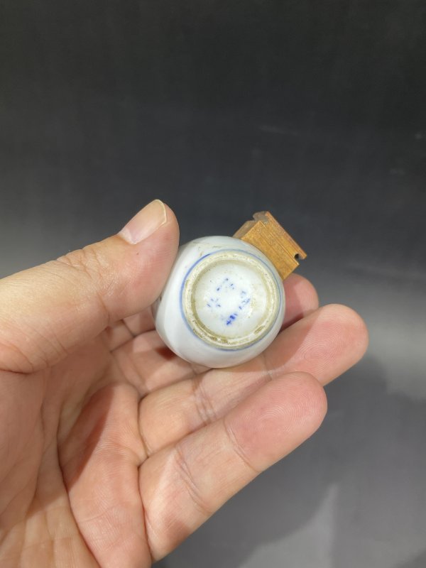 解放后青花粉彩鸟食罐一组 - 图25