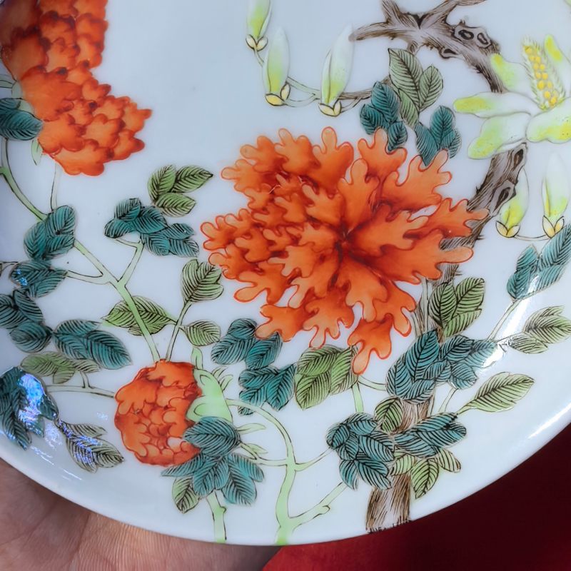 清晚期-民国 粉彩过枝花卉纹盘 - 图6