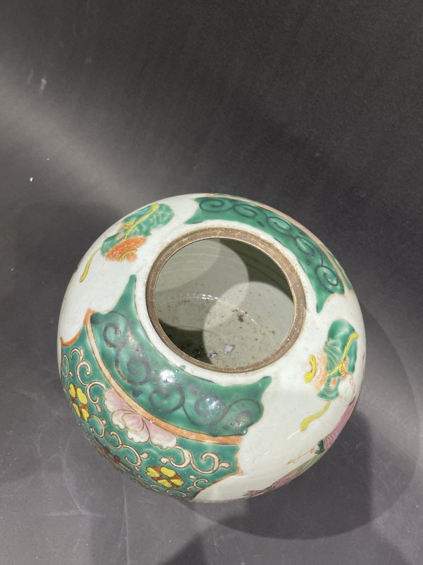 清粉彩骑麟送子纹罐 - 图5