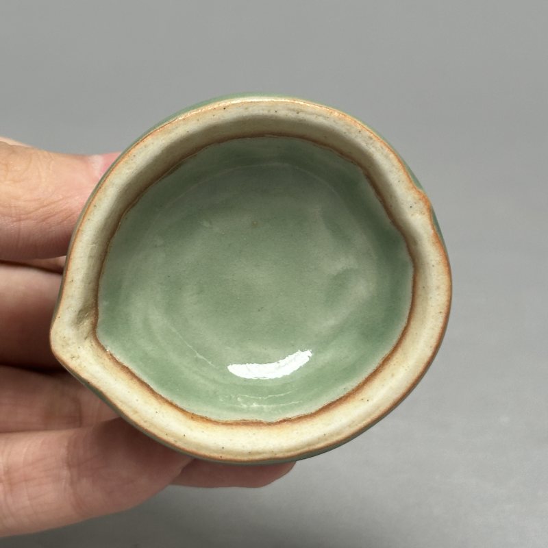清晚期 青釉印泥盒 - 图5
