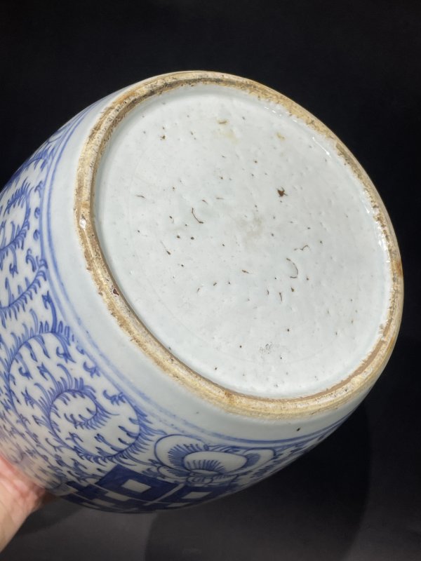 清青花喜字罐 - 图7
