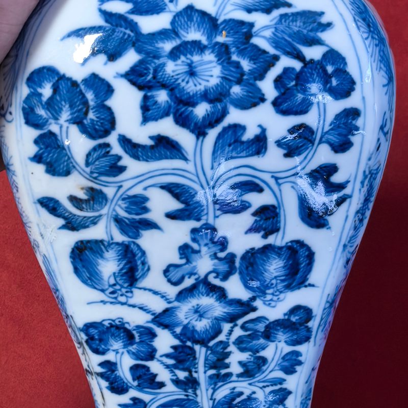 清康熙 青花花卉纹四方瓶 - 图10