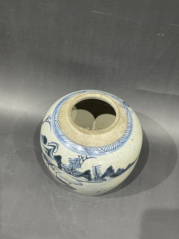 清青花山水罐 - 图5