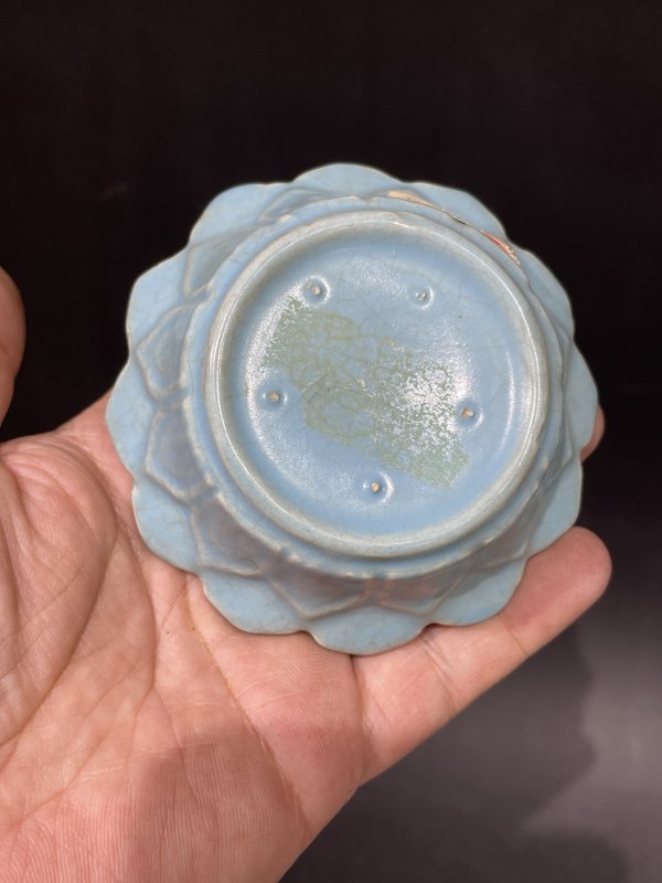 清青花盘、钧釉洗各一件 - 图6