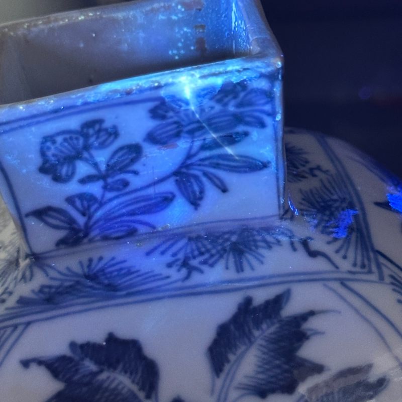清康熙 青花花卉纹四方瓶 - 图12