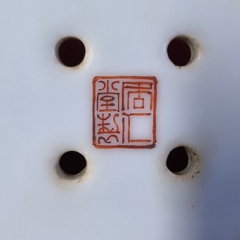 民国 粉彩婴戏图六方花盆一对 - 图14
