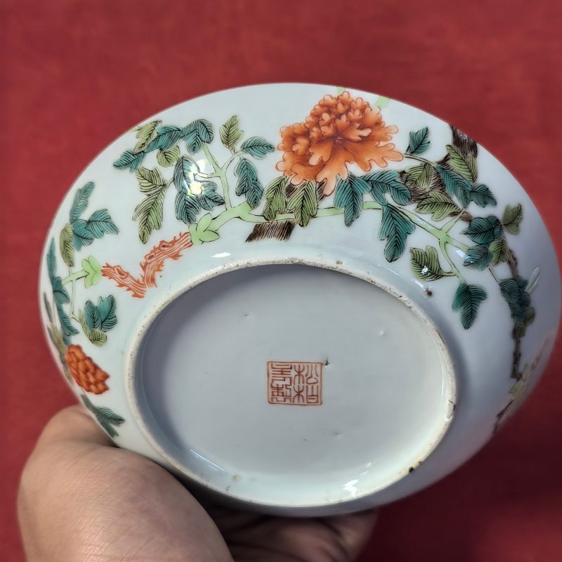 清晚期-民国 粉彩过枝花卉纹盘 - 图7