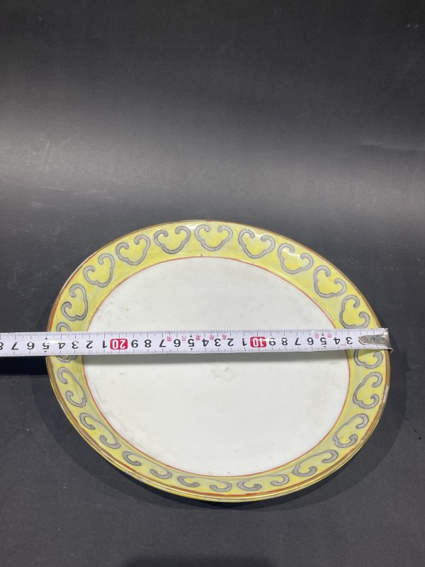 清粉彩如意纹盘 - 图8
