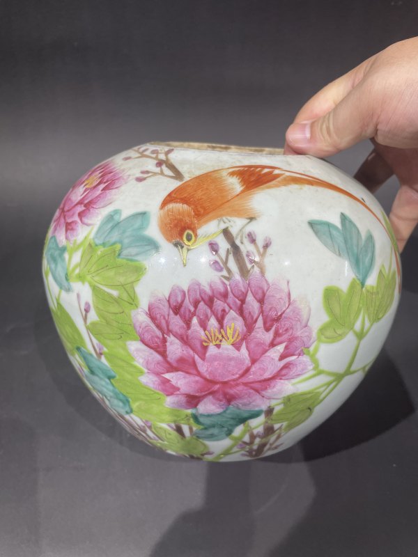 清粉彩花鸟纹罐 - 图7