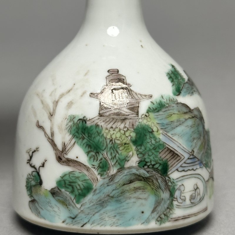 清晚期 粉彩山水人物图双陆尊 - 图4
