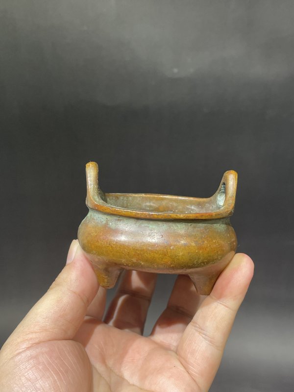 近代铜立耳小炉 - 图3