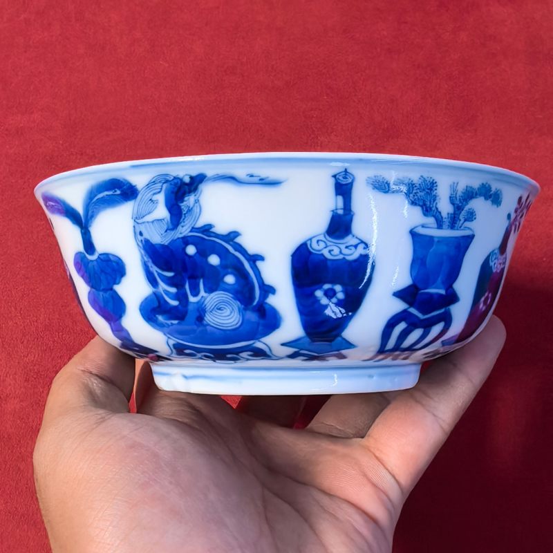 清光绪 青花博古纹碗 - 图10