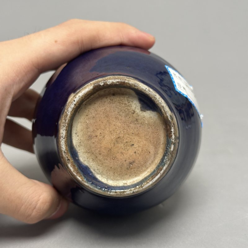 清早期 茄皮紫釉葫芦瓶 - 图5