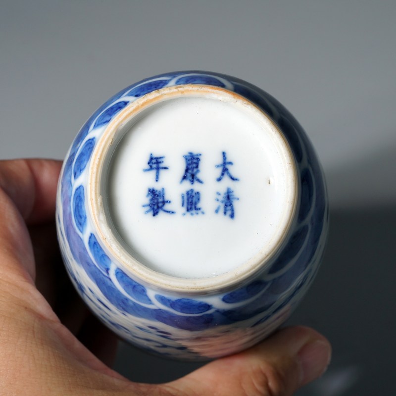 清晚期 青花龙凤纹灯笼小瓶 - 图12