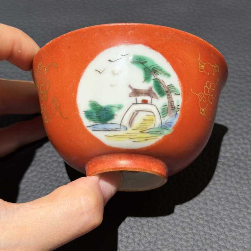 清中期 粉彩茶圆一组十只 - 图6
