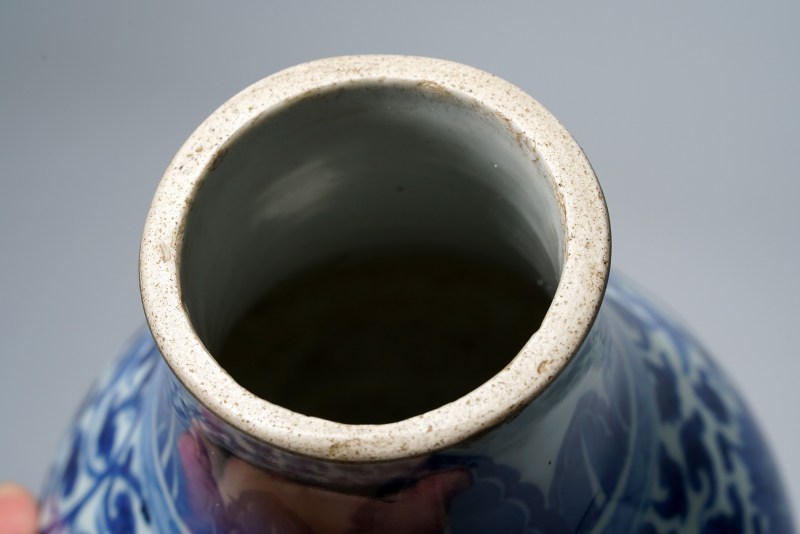清康熙 青花缠枝莲纹尊 - 图6