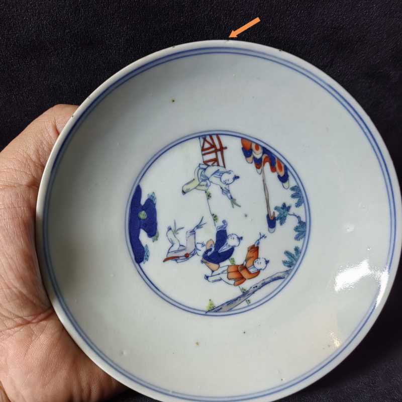 清中期 斗彩婴戏图盘 - 图9