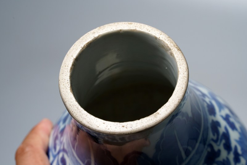 清康熙 青花缠枝莲纹尊 - 图15