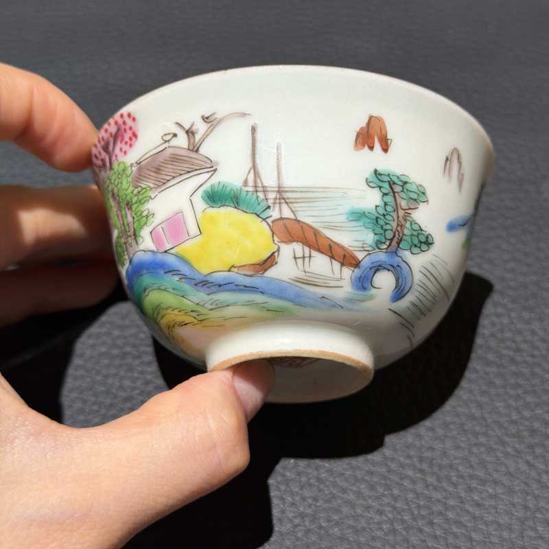 清中期 粉彩茶圆一组十只 - 图60