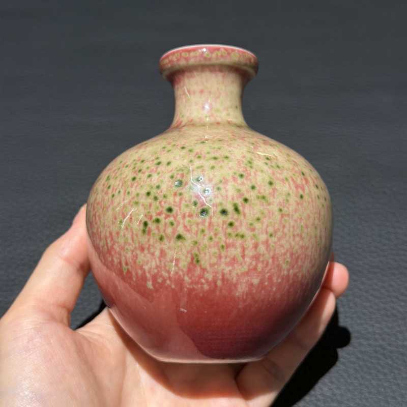 清晚期 豇豆红釉石榴尊 - 图2