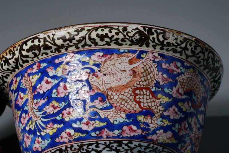 清乾隆 铜胎画珐琅云龙纹茶碗 - 图20
